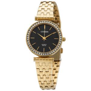 Quartz Crystal Blue Dial Goldtone Watch ER021357L