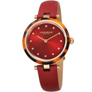 Quartz Crystal Red Dial Watch AK1052RD