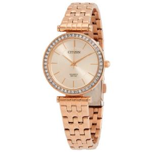 Quartz Crystal Rose Dial Rose Goldtone Watch ER021357X