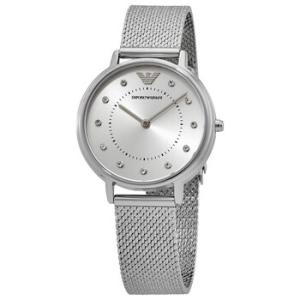 Quartz Crystal Silver Dial Watch AR11128