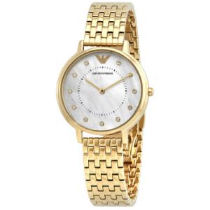 Quartz Crystal White Mother of Pearl Dial Watch AR11007