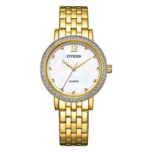 Quartz Crystal White Mother of Pearl Dial Watch EL310250D