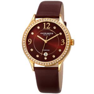Quartz Diamond Brown Dial Watch AK1011BR