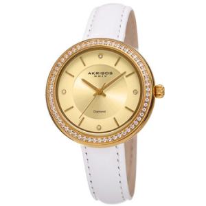 Quartz Diamond Gold Dial Watch AK1067YG