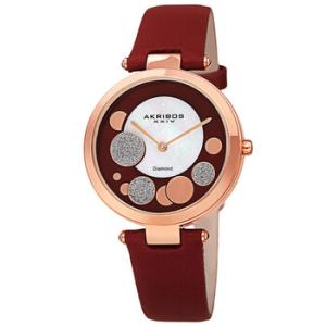 Quartz Diamond Red Dial Watch AK1069BUR