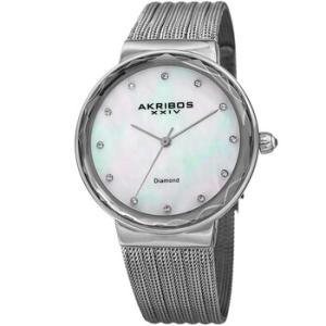 Quartz Diamond White Mother of Pearl Dial Watch AK1009SS