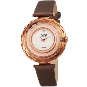 Quartz Faceted Crystal Bezel Diamond Dial Watch BUR252BR