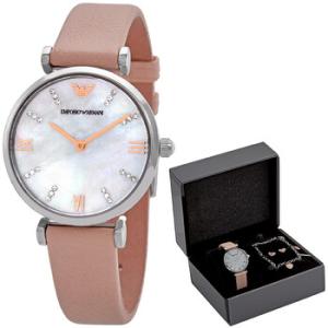 Quartz Mother of Pearl Dial Watch and Jewelry Set  AR8039