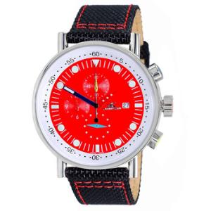 Quartz Red Dial Black Polyurethane Watch AK2267SS40