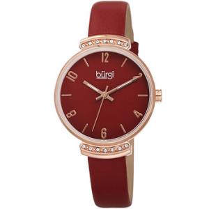 Quartz Red Dial Red Leather Watch BUR254RD