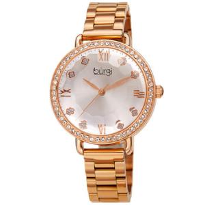 Quartz Silver Dial Rose Goldtone Watch BUR269RG