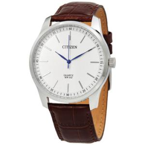 Quartz White Dial Brown Leather Watch BH500008A
