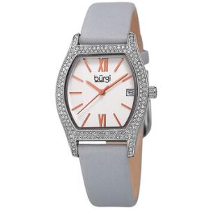 Quartz White Dial Grey Leather Watch BUR166GY