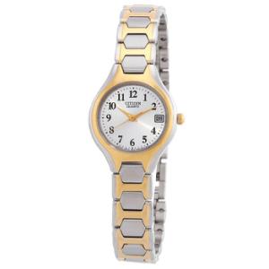 Quartz White Dial TwoTone Watch EU225451A