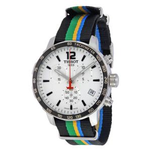 Quickster White Dial Striped Nylon Watch T0954171703702