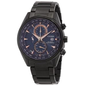RadioControlled World Time Chronograph Blue Dial Watch AT826557L