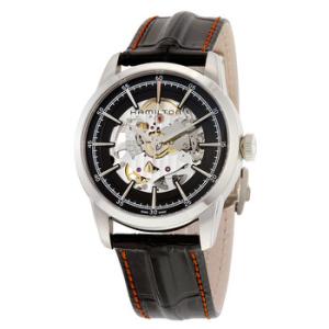 Railroad Automatic Black Skeleton Dial Watch H40655731