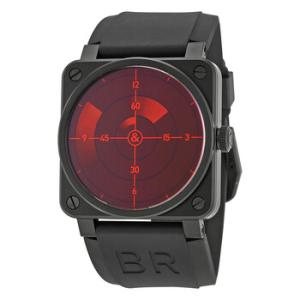 Red Radar Black Rubber Automatic Watch BR0392RED RADAR