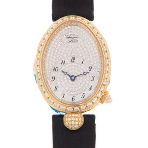 Reine de Naples Diamond Pave Dial Black Satin Watch 8928BA8D844DD0D