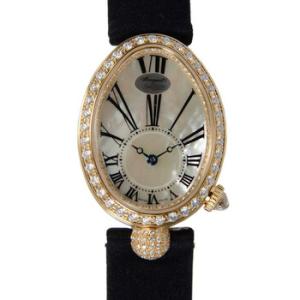 Reine de Naples Mother of Pearl Dial 18kt Yellow Gold Black Satin Diamond Watch 8928BA51844DD0D