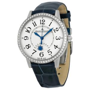 RendezVous Silver Dial Diamond Bezel Blue Leather Watch Q3448420