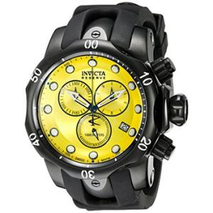 Reserve Chronograph Yellow Dial Black Rubber Watch