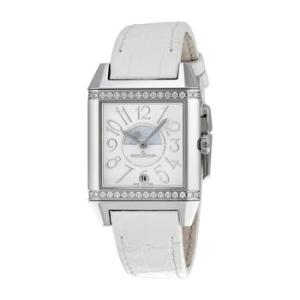 Reverso Lady Squadra Silver Dial Stainless Steel White Leather Watch Q7058420
