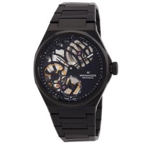 Revolution Hand Wind Black Dial Watch MANRM09NM