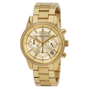 Ritz Chronograph Gold Dial Watch MK6356