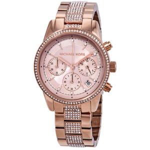 Ritz Pave Chronograph Crystal Watch MK6485