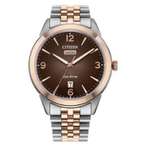 Rolan EcoDrive Brown Dial TwoTone Watch AW015657X