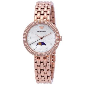 Rosa Quartz Crystal White Mother of Pearl Dial Watch AR11462