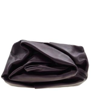 Rose Leather Clutch In Prune