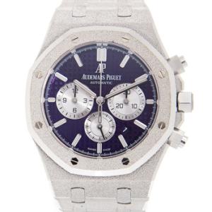 Royal Oak Chronograph Automatic Purple Dial White Frosted White Gold Watch 26331BCGG1224BC01