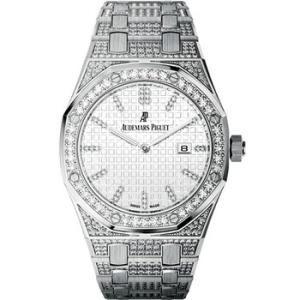 Royal Oak Lady Diamond Silver Dial White Gold Watch 67652BC.ZZ.1262BC.01