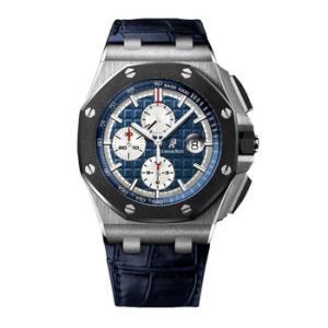 Royal Oak Offshore Chronograph Blue Dial Leather Watch 26401PO.00.A018CR.01