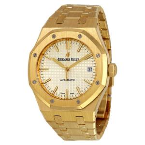 Royal Oak Silver Dial Automatic 18 Carat Yellow Gold Watch 15450BA.OO.1256BA.01