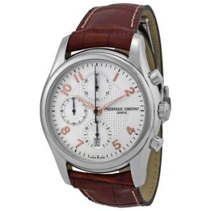 Runabout Chronograph Automatic Silver Guilloche Leather Watch FC392RV6B6