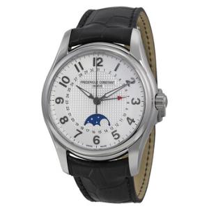 Runabout Moonphase White Dial Black Leather Watch FC330RM6B6