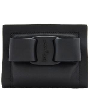 Salvatore Ferragamo Black Viva Bow Credit Card Holder