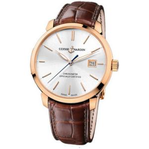 San Marco Classico Silver Dial 18kt Rose Gold Brown Leather Watch
