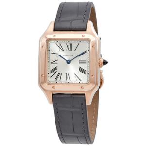 SantosDumont 18kt Rose Gold Silver Dial Large Watch WGSA0021