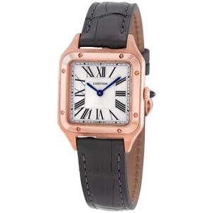 SantosDumont Silver Dial 18kt Rose Gold Watch WGSA0022