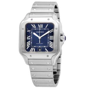 Santos De Cartier Large Model Blue Dial Watch WSSA0030