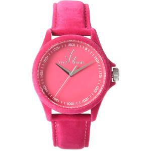 Sartorial Only Time Pink Dial Pink Velvetcovered Leather Watch PE03PS