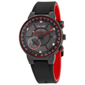 Satellite World Time EcoDrive Black Dial Watch CC307911E