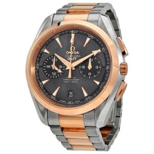 Seamaster Aqua Terra Teak Grey Dial Chronograph Steel and 18K Rose Gold Automatic Watch