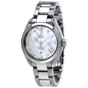 Seamaster Aqua Terra White Mother of Pearl Automatic Diamond Dial 34 mm Watch 231.10.34.20.55.002