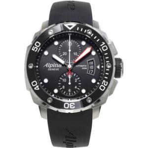 Seastrong Diver 300 Chronograph Black Dial Rubber Watch AL725LB4V26