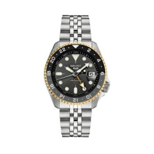 Seiko 5 GMT Automatic AnalogDigital Grey Dial Watch SSK021